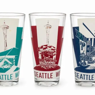 Seattle World's Fair Souvenir Glasses Trio