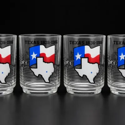 Set of Four Texas 1836-1986 Glass Tumblers