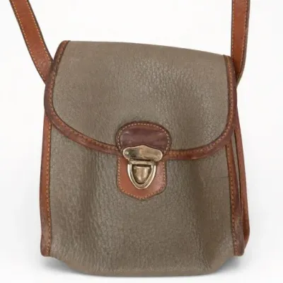Brown and Tan Leather Shoulder Bag