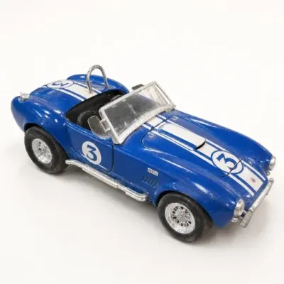 Blue Die-Cast Toy Race Car With Number 3