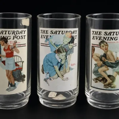The Saturday Evening Post Glass Tumblers Trio