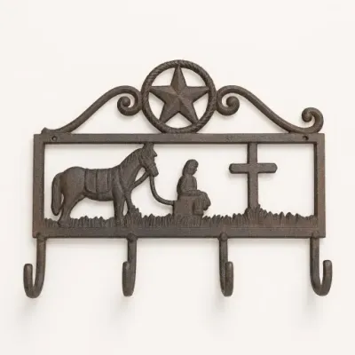 Cast Metal Western Wall Hook Rack