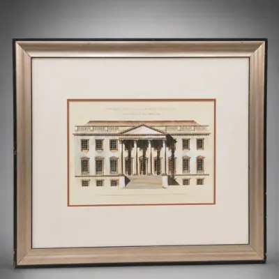 Framed Architectural Print of the White House