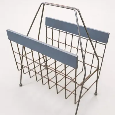 Metal and Wood Magazine Rack