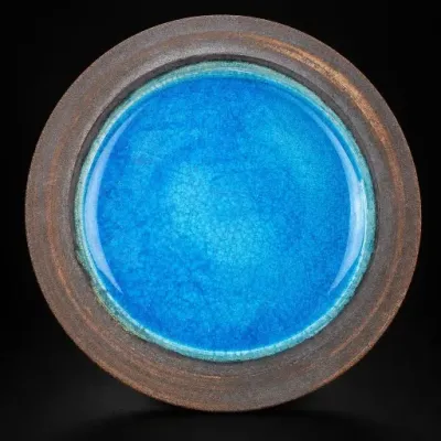 Blue Glazed Ceramic Bowl