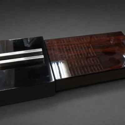 Black and Brown Modernist Table Lighter
