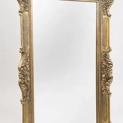 Ornate Gold-Tone Framed Wall Mirror