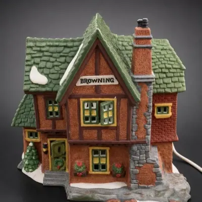 Browning Lighted Ceramic House Decor