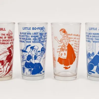 Nursery Rhyme Printed Glass Tumbler Set