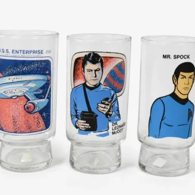 Star Trek Character and Enterprise Glasses Trio