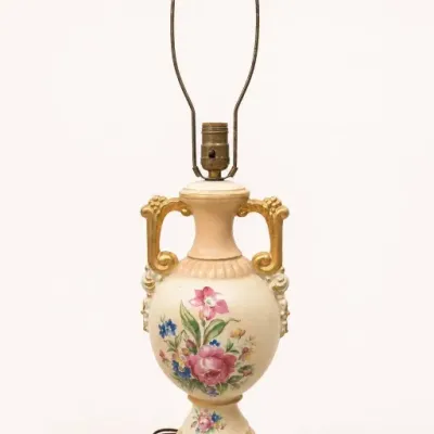 Hand-Painted Floral Ceramic Table Lamp
