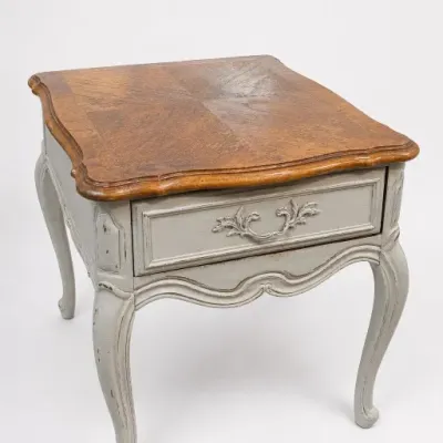 Painted Wood Side Table With Drawer