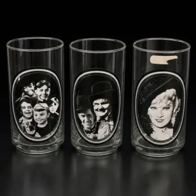 Set Of Three Black and White TV Character Glasses