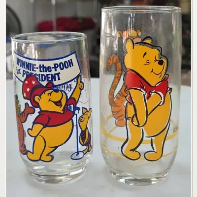 Sale Photo Thumbnail #95: Winnie the Pooh Character Glass Tumblers Pair