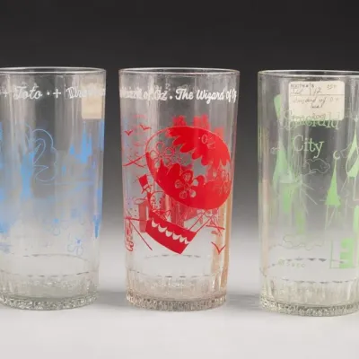 Sale Photo Thumbnail #298: Wizard of Oz Themed Glass Tumblers Trio