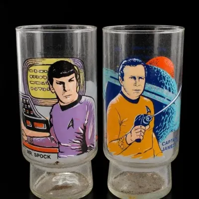 Sale Photo Thumbnail #395: Star Trek Mr. Spock and Captain Kirk Glasses Pair