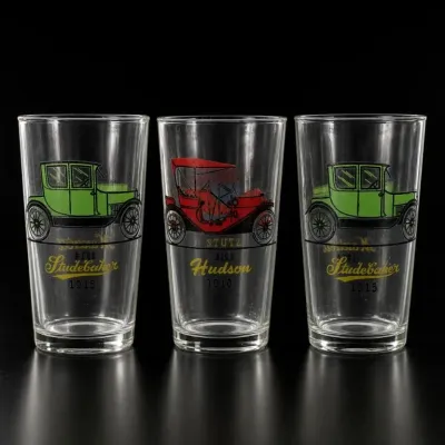 Sale Photo Thumbnail #84: Set of Three Classic Car Glass Tumblers