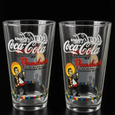 Sale Photo Thumbnail #182: Pair of Coca-Cola Pancho’s Mexican Buffet Glasses