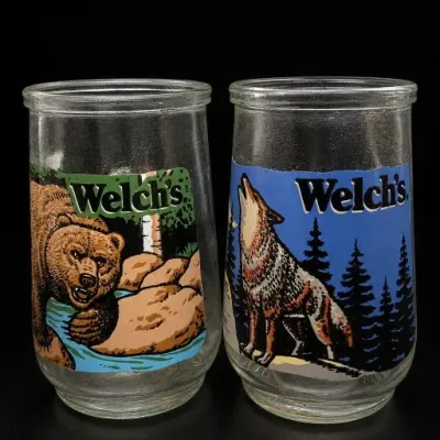 Sale Photo Thumbnail #253: Welch's Animal Glasses With Bear and Wolf Designs