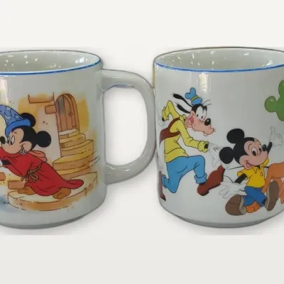 Sale Photo Thumbnail #33: Pair of Ceramic Mugs With Mickey Mouse and Goofy