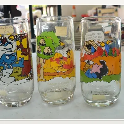 Sale Photo Thumbnail #25: Set of Three 1982 Camp Snoopy Glasses