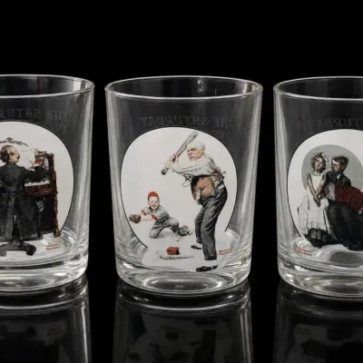 Sale Photo Thumbnail #51: Set of Three Norman Rockwell Glasses