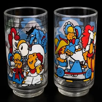 Sale Photo Thumbnail #365: Pair of Cartoon Character Glass Tumblers