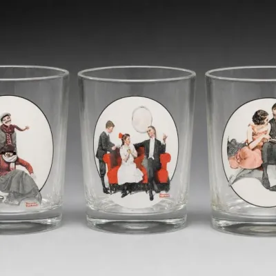 Sale Photo Thumbnail #232: Set of Three Norman Rockwell Glasses
