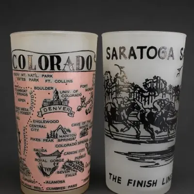Sale Photo Thumbnail #247: Colorado and Saratoga Souvenir Glass Tumblers