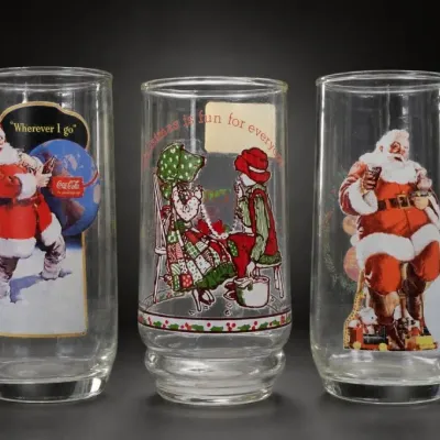 Sale Photo Thumbnail #235: Coca-Cola Santa Claus Glasses Trio