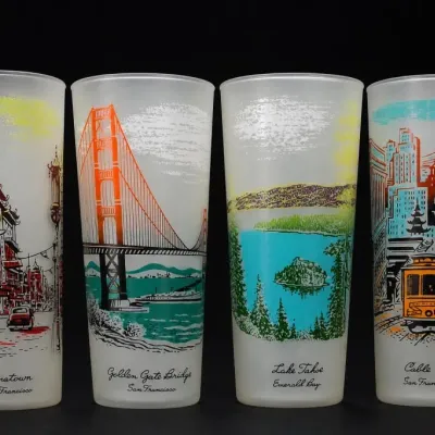 Sale Photo Thumbnail #223: San Francisco and Lake Tahoe Souvenir Glass Tumblers Set