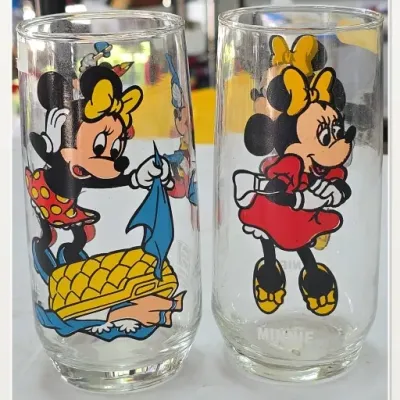 Sale Photo Thumbnail #54: Pair of Minnie Mouse Glass Tumblers