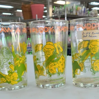 Sale Photo Thumbnail #265: Set of Three Granny Glasses With Cartoon Graphics