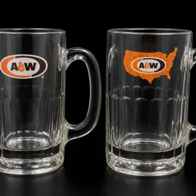 Sale Photo Thumbnail #342: Pair of A&W Glass Root Beer Mugs