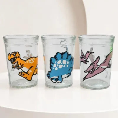 Sale Photo Thumbnail #45: Set of Three Dinosaur Motif Glass Tumblers