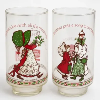 Sale Photo Thumbnail #345: Holly Hobbie Christmas Glass Tumbler Pair