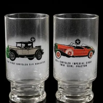 Sale Photo Thumbnail #93: Chrysler Automobile Glass Tumblers Pair