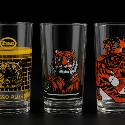 Sale Photo Thumbnail #316: Esso Tiger Glass Tumblers Trio