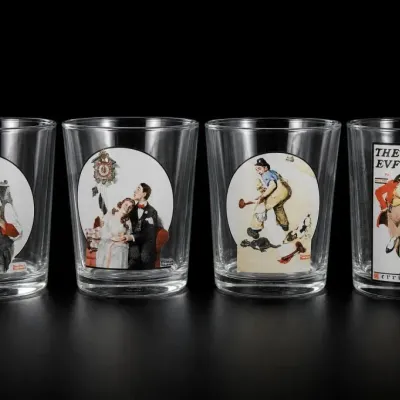Sale Photo Thumbnail #289: Set of Four Norman Rockwell Glasses