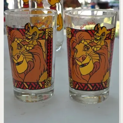 Sale Photo Thumbnail #73: Lion King Glass Tumblers Pair