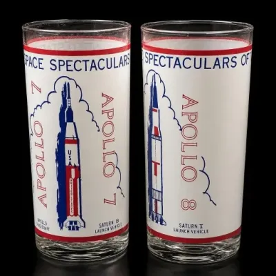 Sale Photo Thumbnail #102: Apollo 7 and Apollo 8 Saturn V Glasses Pair