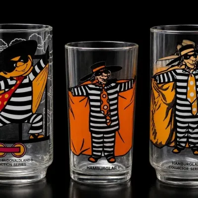 Sale Photo Thumbnail #155: McDonaldland Collector Series Hamburglar Glasses Trio