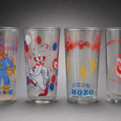 Sale Photo Thumbnail #383: Bozo the Clown Glass Tumbler Group