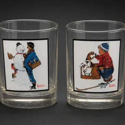 Sale Photo Thumbnail #246: Norman Rockwell Glass Tumblers With Winter Scenes