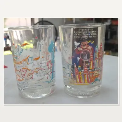 Sale Photo Thumbnail #107: Walt Disney World Character Glass Tumblers Pair