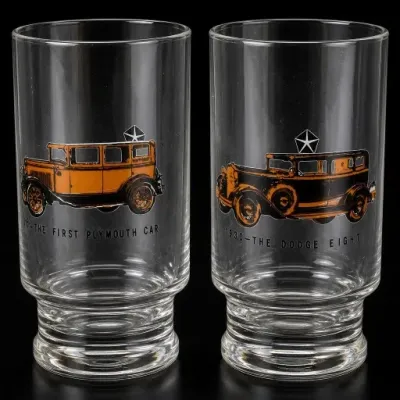 Sale Photo Thumbnail #286: Pair of Classic Car Glass Tumblers
