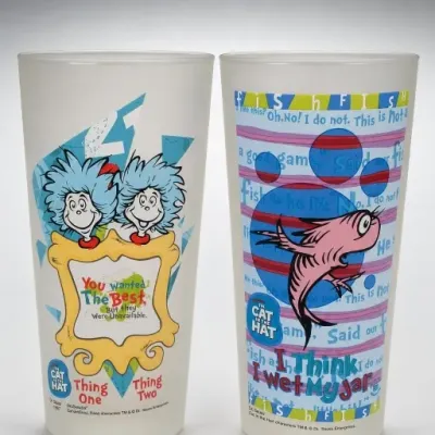 Sale Photo Thumbnail #196: Dr. Seuss Cat in the Hat Plastic Tumblers Pair