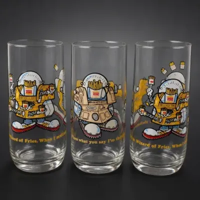 Sale Photo Thumbnail #183: Set of Three Burger King Wizard of Fries Glasses