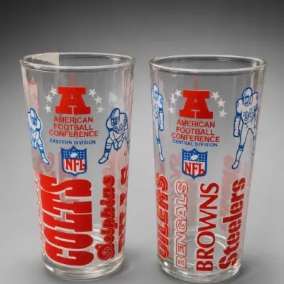 Sale Photo Thumbnail #184: AFC NFL Team Glass Tumblers Pair