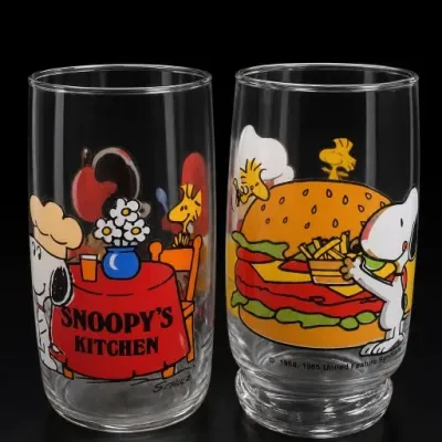 Sale Photo Thumbnail #388: Pair of Snoopy’s Kitchen Peanuts Glasses